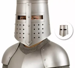 Elmo da guerriero medievale in argento