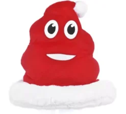 Emoticon divertente della cacca del cappello di Babbo Natale