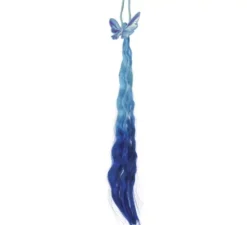 Extension per capelli blu con farfalla, 35 cm