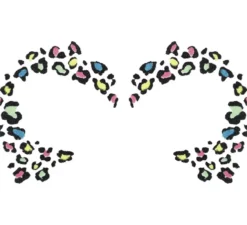 Faccia glitterata leopardata multicolore