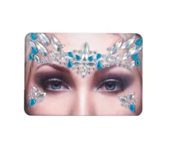 Facial Jewels blu brillante e gocce argento