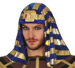 Faraone Copricapo argento e blu