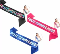 Fascia Happy Birthday da 160x9,5 cm in vari colori
