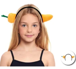 Fascia per capelli a forma di carota in peluche per bambini