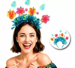 Fascia per capelli con fiori tropicali hawaiani