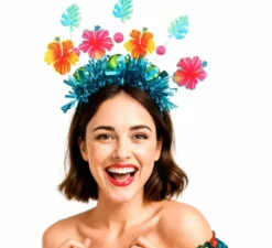 Fascia per capelli con fiori tropicali hawaiani