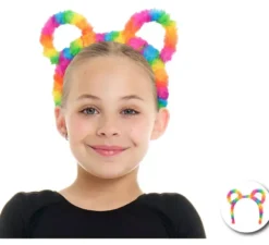Fascia per capelli con orsetto arcobaleno