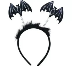 Fascia per capelli con pipistrelli con paillettes