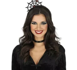 Fascia per capelli con ragnatela nera