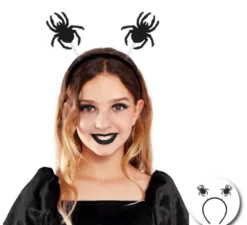 Fascia per capelli con ragno nero per bambini