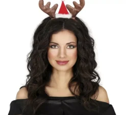 Fascia per capelli con renna e cappello