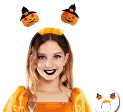 Fascia per capelli con zucche e cappello per bambini