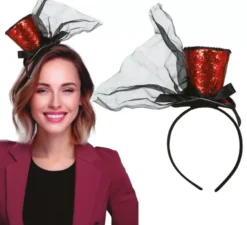 Fascia per capelli Mini cappello Cappello a cilindro rosso