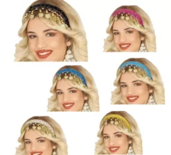Fascia per capelli Zingara Arab Coin in vari colori per adulti