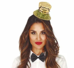 Fascia per cappello a cilindro 'Happy New Year' Argento e oro assortiti