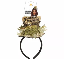 Fascia per cappello a cilindro 'Happy New Year' Argento e oro assortiti