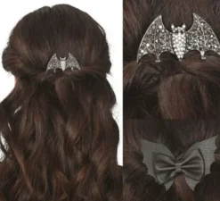 2 fermagli per capelli a forma di pipistrello
