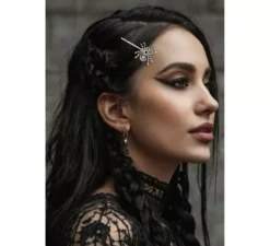2 fermagli per capelli a forma di ragno scintillante argento da 7,5 cm