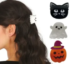 3 fermagli per capelli di Halloween da 4 cm