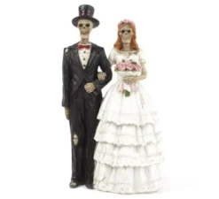 Figura scheletro della sposa e dello sposo in resina 6x15,5x9 cm