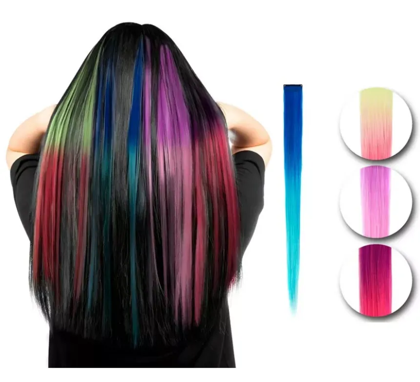 Filo sfumato rosa con clip in colori assortiti