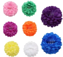 Fiore con fermaglio per capelli in vari colori di 11 cm