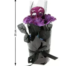 Fiore con teschio nero e viola 20 cm