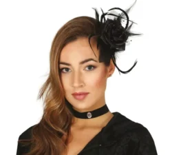 Fiore nero per la clip di capelli