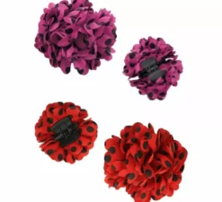 Fiore Sevigliano o Chulapa 8 cm con Pois Neri e Clip, vari colori