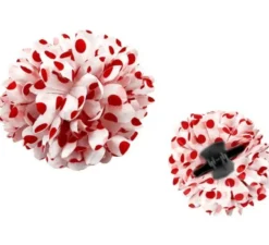 Fiore Sevillana o Chulapa a pois bianchi e rossi, 8 cm con clip
