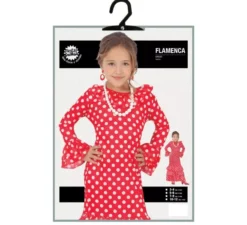 flamenco costume per le ragazze rosso a pois