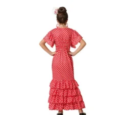 Flamenco costume rosso con piccoli punti per le ragazze