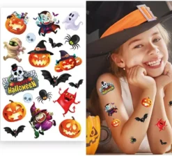 Foglio colorato di tatuaggi di Halloween