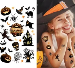Foglio nero per tatuaggi di Halloween