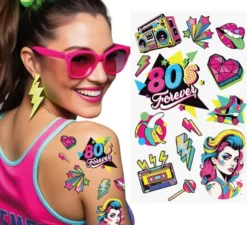 Foglio per tatuaggi anni '80, 14x30 cm