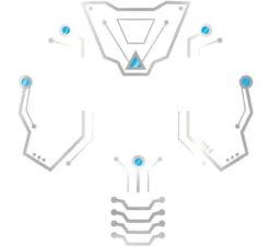 Foglio per tatuaggi con viso di robot cyborg 20x20 cm