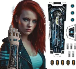 Foglio per tatuaggi Cyborg Robot per braccio 14x30 cm