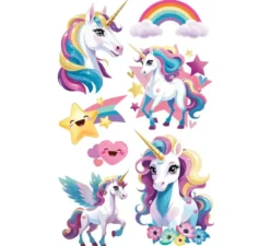 Foglio per tatuaggi unicorno 14x30 cm