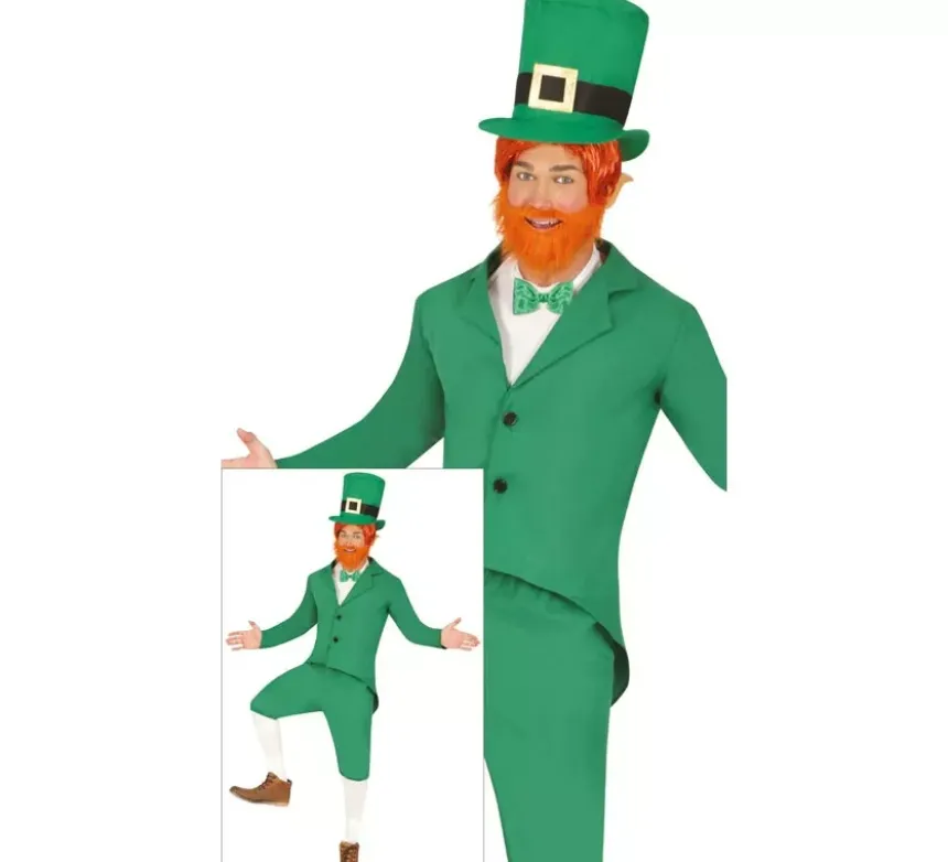 Folletto irlandese verde elfo costume per un uomo