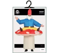 Fungo gonfiabile con costume da nano per adulti