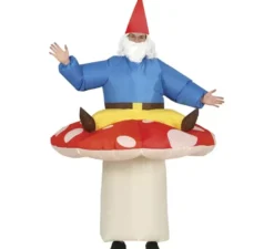 Fungo gonfiabile con costume da nano per adulti