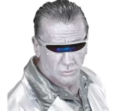 Futuristici occhiali da robot d'argento