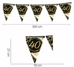 Gagliardetto 40 Anni di Carta 300 cm 19X27 cm