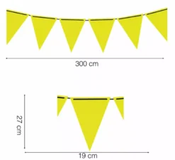 Gagliardetto Carta Giallo Fluo 300 cm 19X27 cm