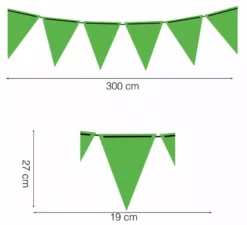 Gagliardetto Carta Verde Fluo 300 cm 19X27 cm