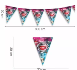 Gagliardetto di Carta Arlecchino Pericoloso 300 cm 19X27 cm