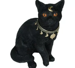 Gatto in resina nera 28x23 cm