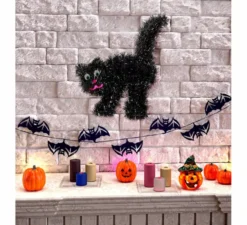 Gatto nero tinsel 30x36 cm