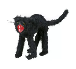 Gatto selvatico peloso nero 30 cm