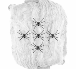 100 g di ragnatela bianca con 5 ragni